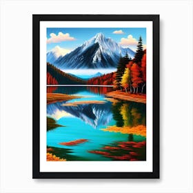 Autumn Mountain Lake 2 Art Print