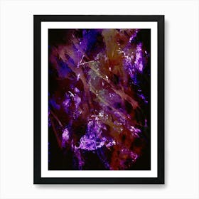 Night sky purple Abstract Painting Art Print