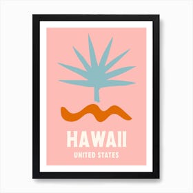 Hawaii, United States, Graphic Style Poster 1 Art Print