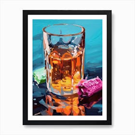 A Glass Of Water Oil Painting 3 Art Print