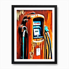 Rusty Petrol Pump 2 Art Print