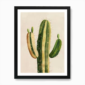 Rebutia Cactus Minimalist Abstract Illustration 1 Art Print