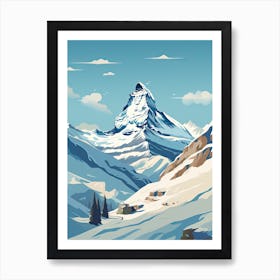 Zermatt   Switzerland, Ski Resort Illustration 1 Simple Style Art Print