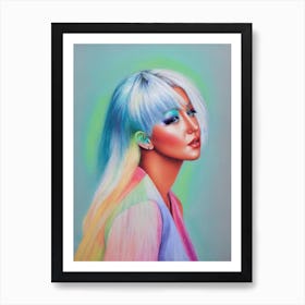 Christina 1 Aguilera Colourful Illustration Art Print