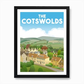 The Cotswolds Painswick Hills Cottages View Art Print