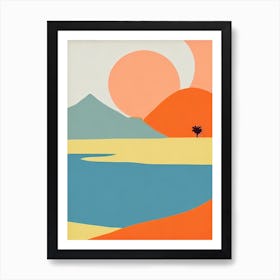 Sunset Beach California Midcentury Art Print