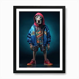 Dog In Hoodie 1 Art Print