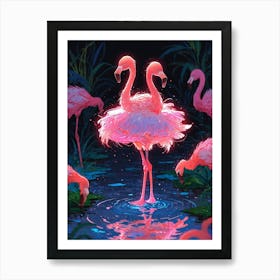 Pink Flamingos 4 Art Print