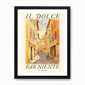 Il Dolce Far Niente Piacenza, Italy Watercolour Streets 4 Poster Art Print