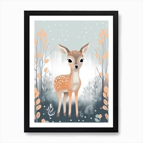 Cute Fawn Scandinavian Style Illustration 2 Art Print