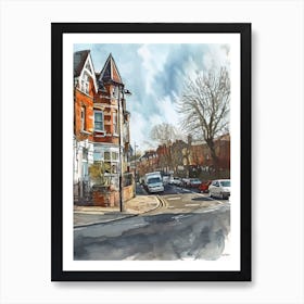 Bexley London Borough   Street Watercolour 3 Art Print