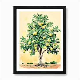 Lime Tree Storybook Illustration 1 Art Print