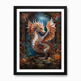 Dragon In The Night Art Print