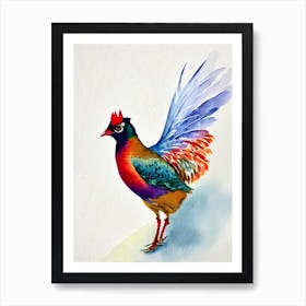 Pheasant Watercolour Bird Art Print