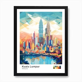 Kuala Lumpur, Malaysia, Geometric Illustration 1 Poster Art Print