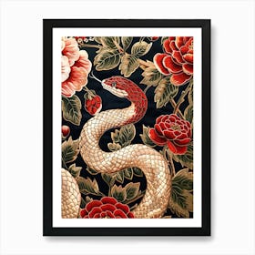 Lunar Year Of The Snake 2025 Wall Art Print Poster Framed Snake Art Chinese Zodiac Vintage Gold 7 Art Print