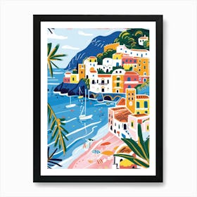 Travel Poster Happy Places Amalfi Coast 5 Art Print