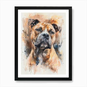 Staffordshire Bull Terrier Acrylic Painting 7 Art Print
