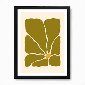 Abstract Flower 02 - Yellow Green Art Print