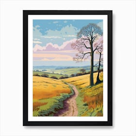 The West Mendip Way England Hike Illustration Art Print