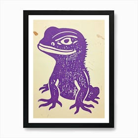 Lilac Grand Cayman Gecko Bold Block Art Print