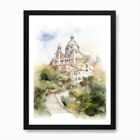 Monserrat Montevideo Uruguay Neighborhood, Watercolour 1 Art Print