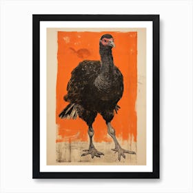 Turkey, Woodblock Animal  Drawing 1 Art Print