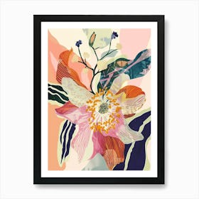 Colourful Flower Illustration Hellebore 1 Art Print