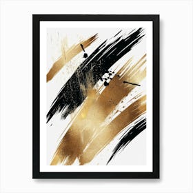 Gold Brush Strokes Canvas Print 5 Art Print