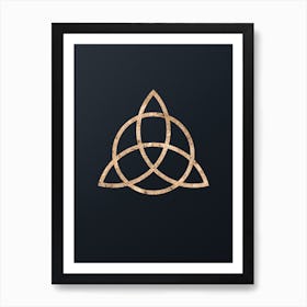Abstract Geometric Gold Glyph on Dark Teal n.0283 Art Print