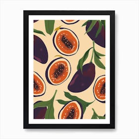 Passion Fruit Pattern Illustration 2 Art Print