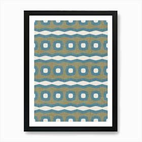 Modern Geometric Waves In Misty Harbor Art Print