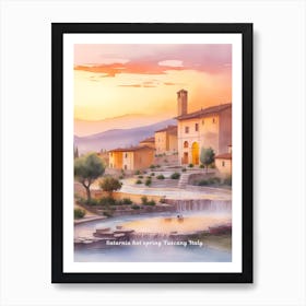 Saturnia hot spring Tuscany Sunset Italy Painting Art Print