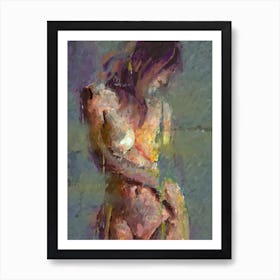 Nude Woman in The Garden Art Print