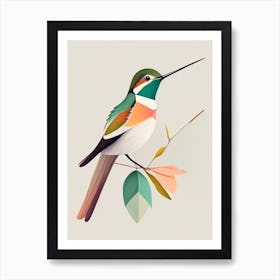 White Eared Hummingbird Bold Graphic 1 Art Print