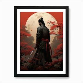 Japanese Samurai Illustration 15 Art Print