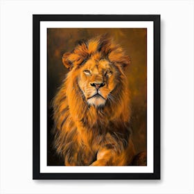 Barbary Lion Symbolic Acrylic Painting 2 Art Print