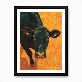 Cow In The Field 2 Art Print