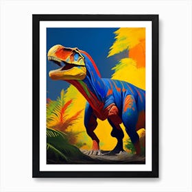 Tarbosaurus Primary Colours Dinosaur Art Print