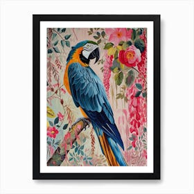 Floral Animal Painting Macaw 3 Art Print