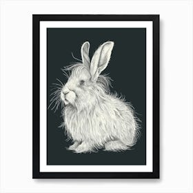 English Angora Rabbit Minimalist Illustration 3 Art Print