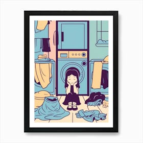 Girl In A Messy Room Art Print