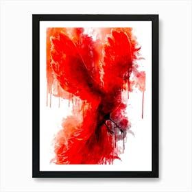 Phoenix Bird Watercolor Art Print