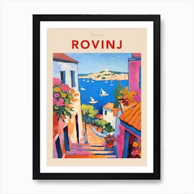 Rovinj Croatia 2 Fauvist Travel Poster Art Print