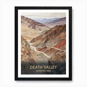 Death Valley National Park Watercolour Vintage Travel Poster 2 Art Print