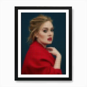 Adele Red In Style Dots Art Print