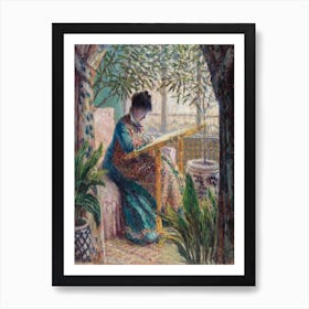 Madame Monet Embroidering 1, Claude Monet Art Print