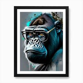 Gorilla In Glasses Gorillas Graffiti Style 1 Art Print