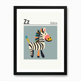 Animals Alphabet Zebra 3 Art Print