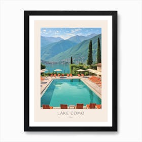 Lake Como Italy 2 Midcentury Modern Pool Poster Art Print